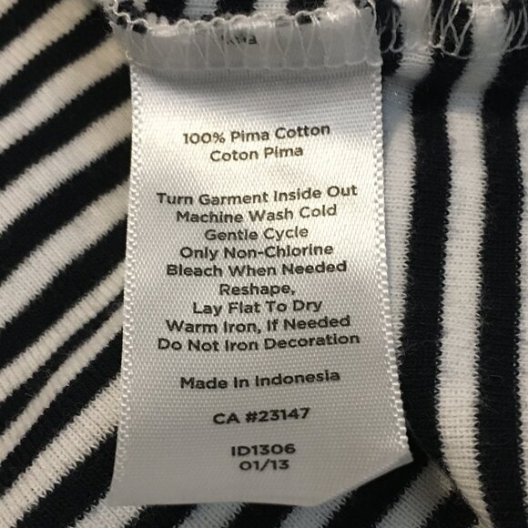 Talbots Pima Cotton Nautical Striped Beaded Starfish Tee - Picture 9 of 15